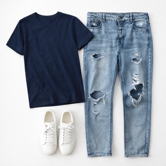 American Eagle Outfitters Denim - American Eagle Distressed Ripped Tomgirl Button Fly High Rise Jeans Size 16